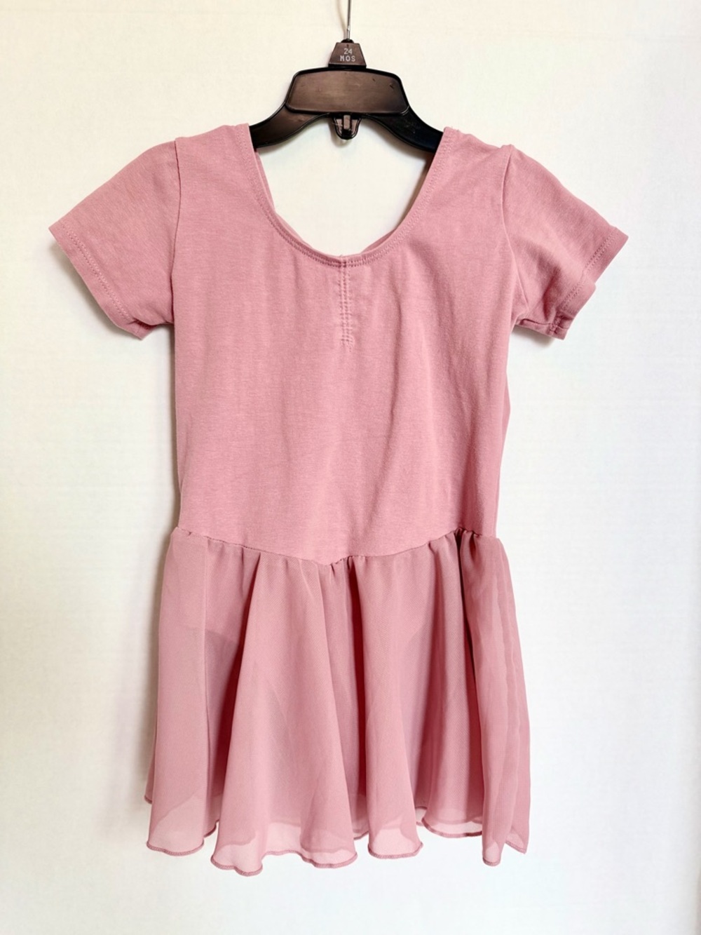 Pink Girls' Short Sleeve Chiffon Dance Dress size 110 or 5T Like New